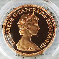 エリザベス2世 5ポンド金貨 1984年 PCGS PR68DCAM